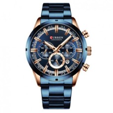Чоловічий наручний годинник Curren Wild Синьо-золотистий (1312907284)