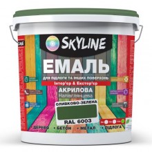 Эмаль для пола и других поверхностей акриловая SkyLine Оливково-зеленая RAL 6003 10 л