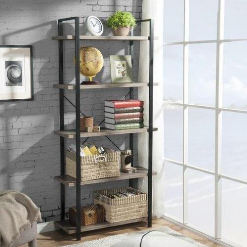 Стелаж для зберігання в стилі Loft Чорний NS-1806 1830x700x350 мм