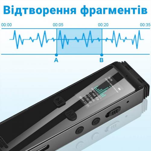 Професійний цифровий стерео диктофон із активацією голосом Savetek GS-R29 64 Гб Bluetooth до 30 год запису в інтернет супермаркеті PbayMarket!