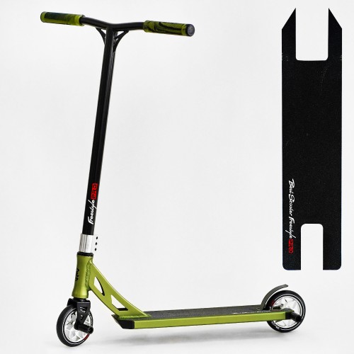 Самокат трюковий Best Scooter Freestyle Pro HIC-система пеги алюмінієвий диск та дека колеса PU Green (115642)