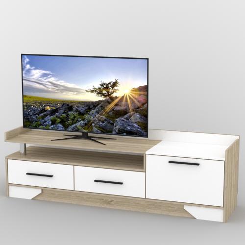 Тумба під телевізор Тиса Мебель ТВ-337 Дуб сонома Білий 57x44x180 см Тумба під телевізор Тиса Мебель ТВ-337 Дуб сонома Білий 57x44x180 см