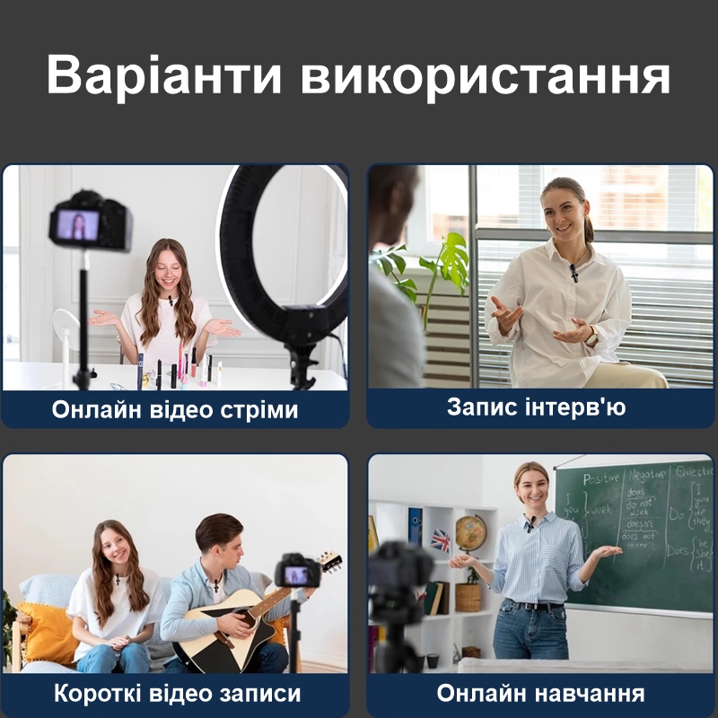 Бездротовий мікрофон для Iphone з роз'ємом lightning Savetek GS-M28, 10 метрів, 5 годин роботи