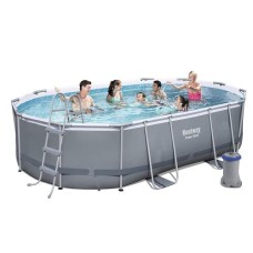 Каркасний басейн Bestway 56448, 488 х 305 х 107 см (3028 л/год, драбина, тент)