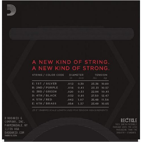 Струни для електрогітари 6 шт D'Addario NYXL1254 Nickel Wound Heavy Electric Guitar Strings 12/54 Струни для електрогітари 6 шт D'Addario NYXL1254 Nickel Wound Heavy Electric Guitar Strings 12/54