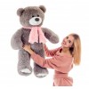 Плюшевий ведмідь Mister Medved із шарфиком Денні 110 см Сірий (098)