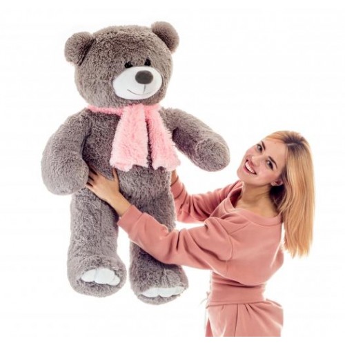 Плюшевий ведмідь Mister Medved із шарфиком Денні 110 см Сірий (098) Плюшевий ведмідь Mister Medved із шарфиком Денні 110 см Сірий (098)