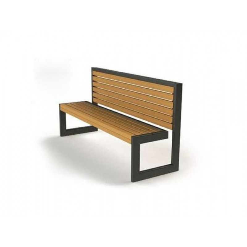 Вулична лава в стилі Loft Чорний NS-2211 830x1500x400 мм