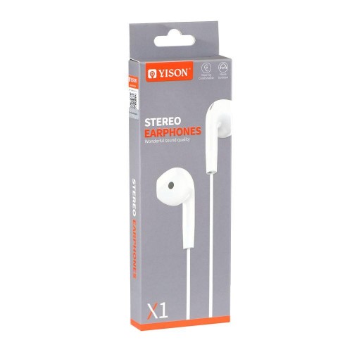 Дротові навушники 3.5mm Yison X1 вкладиші з мікрофоном 1.2m White