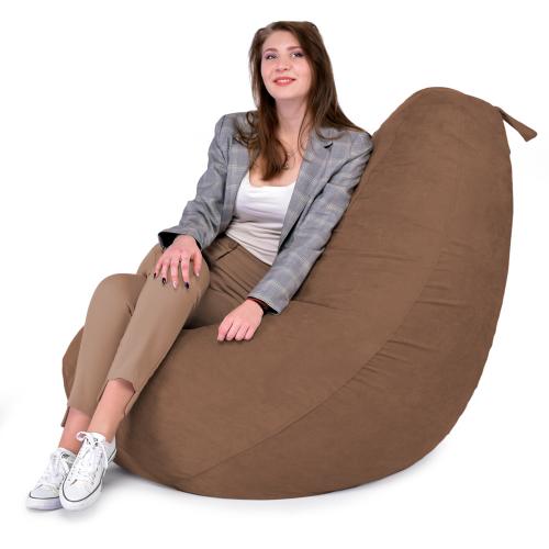 Крісло Мішок Груша Замша 150х100 Студія Комфорту Великий коричневий Крісло Мішок Груша Замша 150х100 Студія Комфорту Великий коричневий