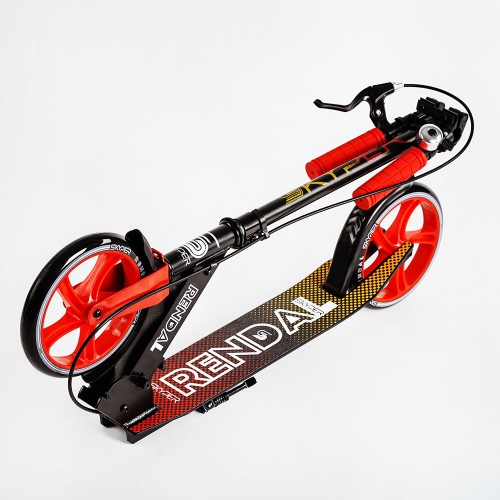 Двоколісний складаний самокат алюмінієва рама ручне гальмо Skyper Renda 70 кг Black and red (118473)