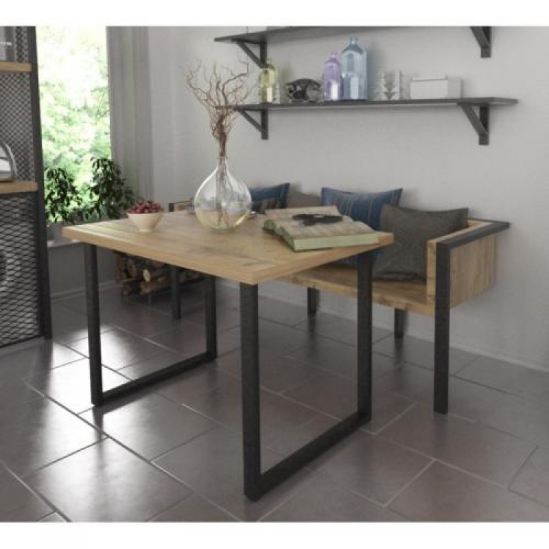 Обідній стіл у стилі Loft NS-1258 780x1200x600 мм Черный