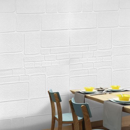 Самоклеюча 3D панель Sticker Wall Камінь білий 700х700х6мм Самоклеюча 3D панель Sticker Wall Камінь білий 700х700х6мм