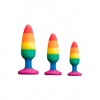 Силіконова анальна пробка Wooomy Hiperloo Silicone Rainbow Plug M, діаметр 2,9 см, довжина 11 см в інтернет супермаркеті PbayMarket!