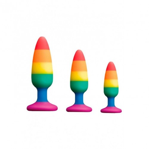 Силіконова анальна пробка Wooomy Hiperloo Silicone Rainbow Plug M, діаметр 2,9 см, довжина 11 см в інтернет супермаркеті PbayMarket!