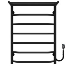 Рушникосушарка електрична Трапеція з полицею П7 500х700 Deffi Чорний EF16 (C.TP.60.50.5.E.B.R.5)