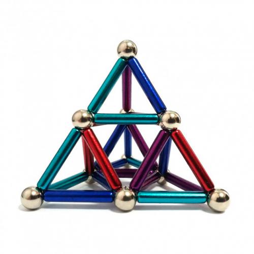 Магнітний конструктор для дітей Neocube Buckyballs amp; Buckybars головоломка-антистрес у боксі 63 деталі Кольоровий