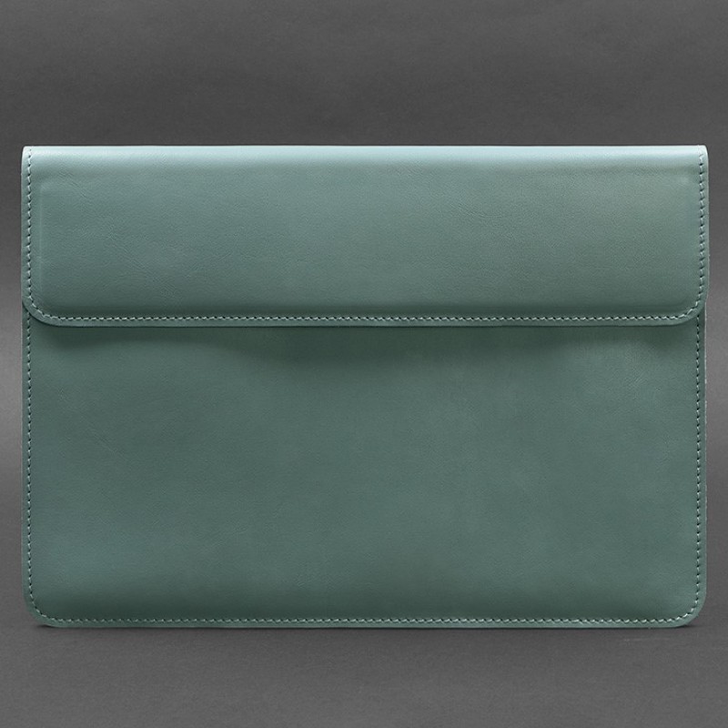 Шкіряний чохол-конверт на магнітах для MacBook 16 дюйм Бірюзовий BlankNote