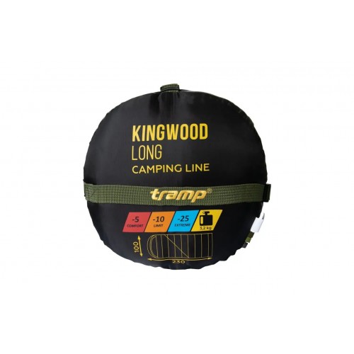 Спальний мішок лівий Tramp Kingwood Long 230/100 UTRS-053L-L Dark-olive/grey