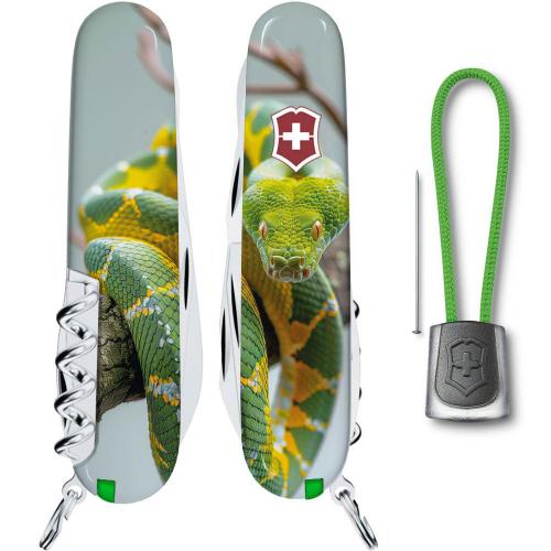 Складаний ніж Victorinox Climber Zodiac Зелена змія 91 мм Різнокольоровий (1.3703.7_Z4270pk) Складаний ніж Victorinox Climber Zodiac Зелена змія 91 мм Різнокольоровий (1.3703.7_Z4270pk)