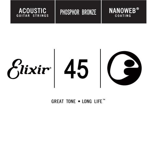 Струна Elixir 14145 Acoustic Nanoweb Phosphor Bronze .045 Струна Elixir 14145 Acoustic Nanoweb Phosphor Bronze .045