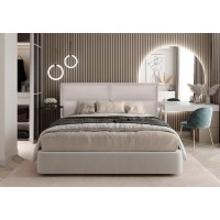 Ліжко двоспальне BNB Santa Maria Comfort 160 x 190 см З підйомним механізмом та нішою для білизни Екошкіра Бежевий