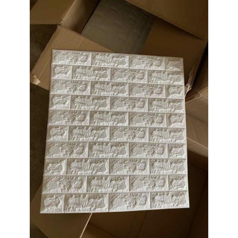 Самоклеюча 3D панель 3D Loft 700x770x7 мм Білий (205)