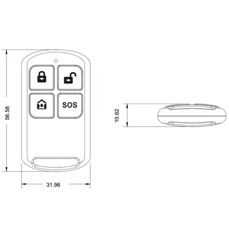 Бездротовий пульт керування сигналізацією на 433 мГц до 50 метрів Nectronix PF-50