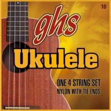 Струни для укулеле GHS 10 Clear Nylon Hawaiian D Tuning Tie End Ukulele Strings