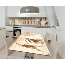 Наклейка 3Д вінілова на стіл Zatarga «Гладіаторські бої» 650х1200 мм для будинків, квартир, столів, кав'ярень