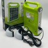 Портативна зарядна станція на сонячній батареї Solar Power з ліхтарем та лампами Power Bank 3000 mAh Green