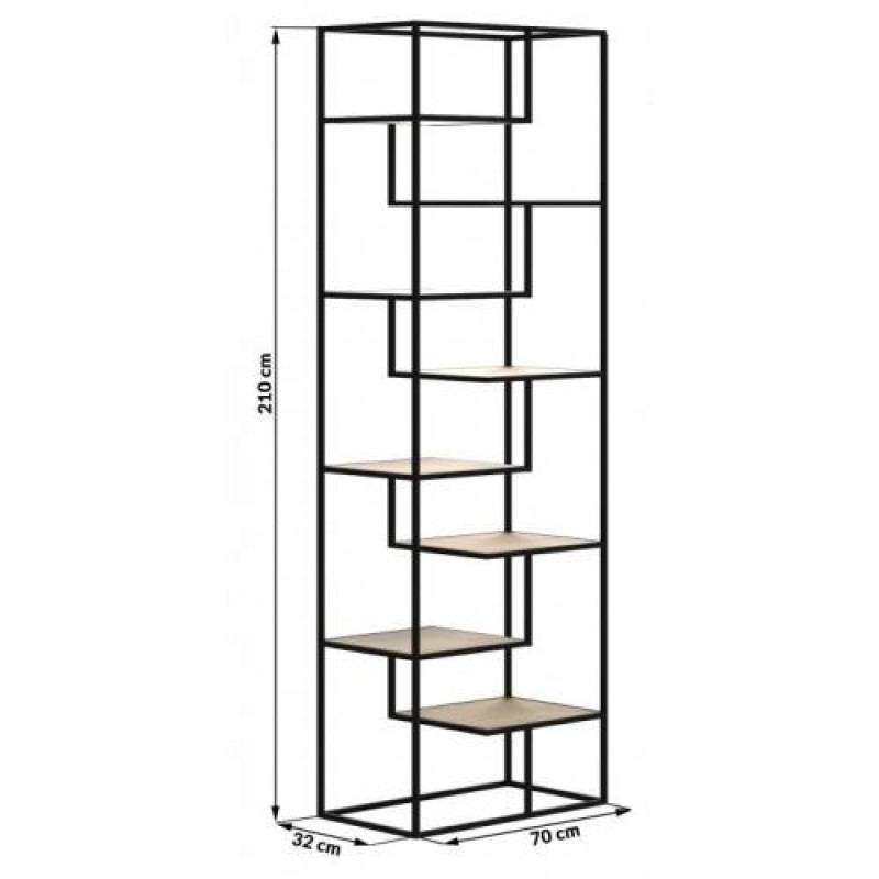 Стелаж для зберігання в стилі Loft NS-1723 2130x700x320 мм Черный