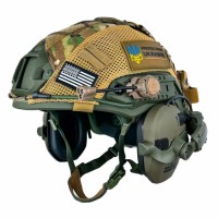 Комплект шолом FAST NIJ IIIA/навушники Walkers Razor/чебурашки/ліхтарик/кавер M Мультикам