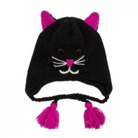 Шапка з вушками дитяча Kathmandu Animals Black cat One Size Чорний (23036)