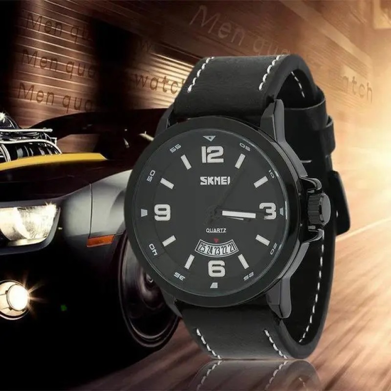 Чоловічий класичний наручний годинник Skmei 9115 Чорний