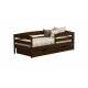 Ліжко дерев'яне Estella Нота Плюс 80х190 см Темний горіх Масив Л4 (7301266026)