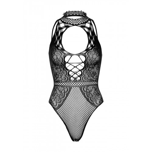 Leg Avenue Net and lace halter bodysuit OS Black в інтернет супермаркеті PbayMarket!