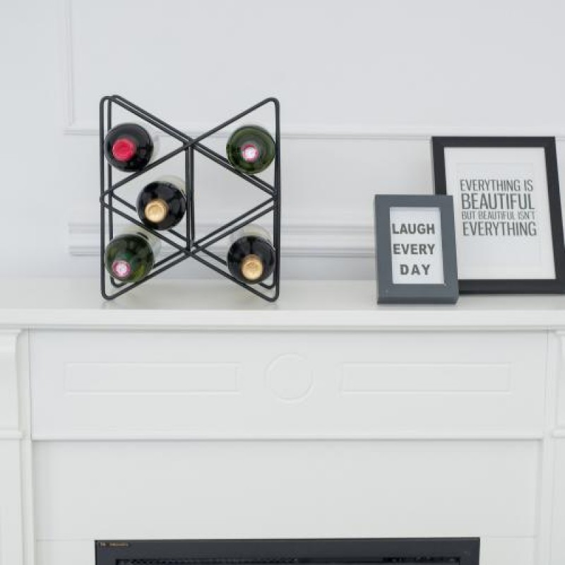 Підставка для пляшок вина Adore Décor Тоскана 28х31х15 см Чорний