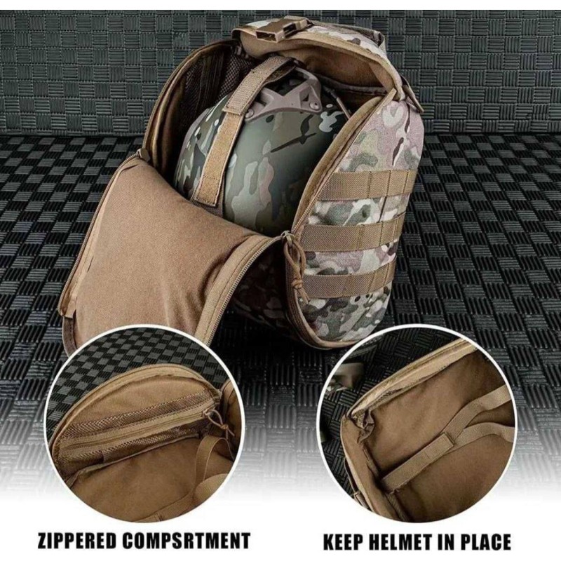 Сумка-підсумок для шолома Mil-Tec з кріпленням Molle 30х25х16 см Мультикам (2053137986)
