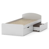 Односпальне ліжко з ящиками Компаніт-90+2 альба (білий)