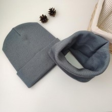 Комплект шапка з хомутом Luxyart унісекс розмір підлітковий сірий (OL-019)