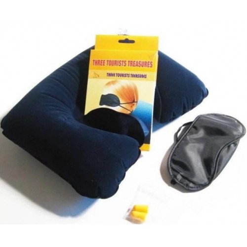 Набір 3 в 1 Подушка Маска Беруші Надувна Подушка Travel Набір 3 в 1 Подушка Маска Беруші Надувна Подушка Travel