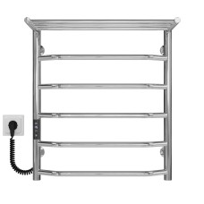 Рушникосушарка електрична Трапеція з полицею П6 500х600 Deffi Хром JD03 (C.TP.60.50.6.E.C.L.1)