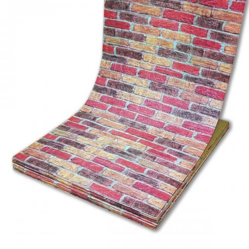 Самоклеюча декоративна 3D панель під бежево-червону катеринославську цеглу в рулоні 20 м 3D Loft 20000x700x3мм