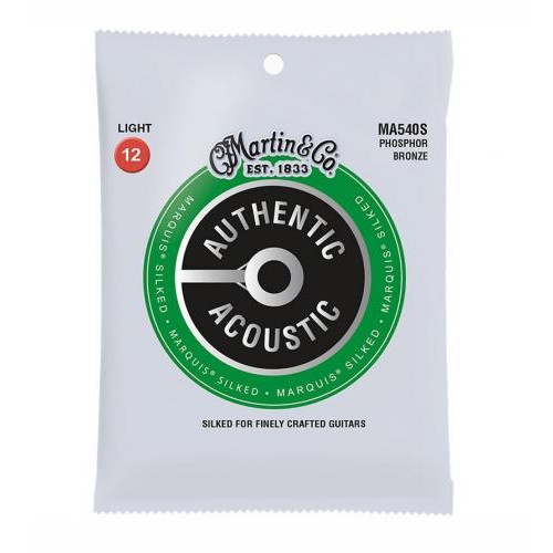 Струни для акустичної гітари 6 шт Martin MA540 Marquis Silked Phosphor Bronze Acoustic Guitar Strings Light 12/54 Струни для акустичної гітари 6 шт Martin MA540 Marquis Silked Phosphor Bronze Acoustic Guitar Strings Light 12/54