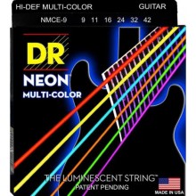 Струни для електрогітари DR NMCE-9 Hi-Def Neon Multi-Color K3 Coated Light Electric Guitar Strings 9/42