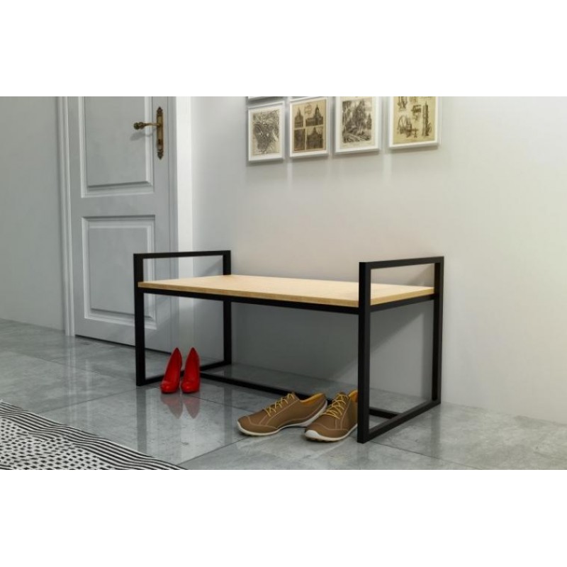 Банкетка - пуф у стилі Loft NS-118 530x1000x500 мм Черный