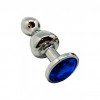 Металева анальна пробка Wooomy Lollypop Double Ball Metal Plug Blue L діаметр 3,5 см, довжина 10,5см в інтернет супермаркеті PbayMarket!