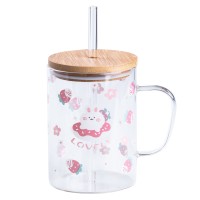 Чашка дитяча з бамбуковою кришкою TS Kitchen 500 мл рожева (HP7214C)
