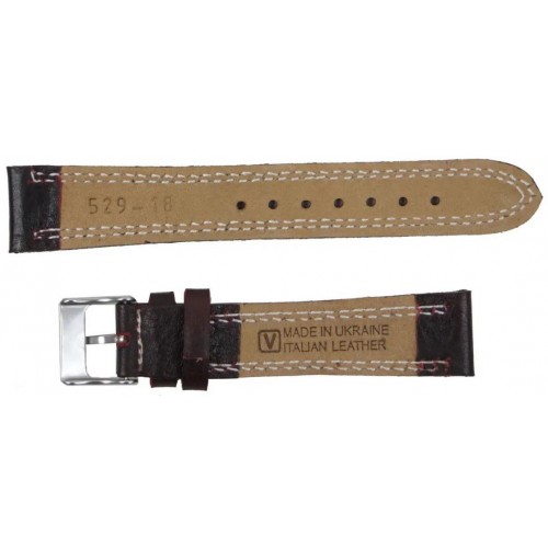 Ремінець для годинника Mykhail Ikhtyar шкіряний 18 мм Темно-коричневий (S529-18S dark brown) Ремінець для годинника Mykhail Ikhtyar шкіряний 18 мм Темно-коричневий (S529-18S dark brown)
